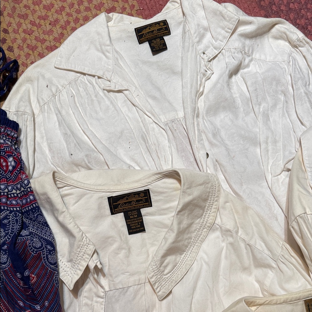 Assorted 6 Blouses Cotton & Patterned Shirts Medi… - image 4